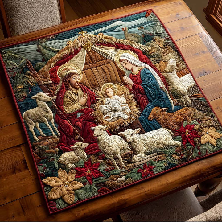 Peaceful Manger | Handcrafted Pillow Case