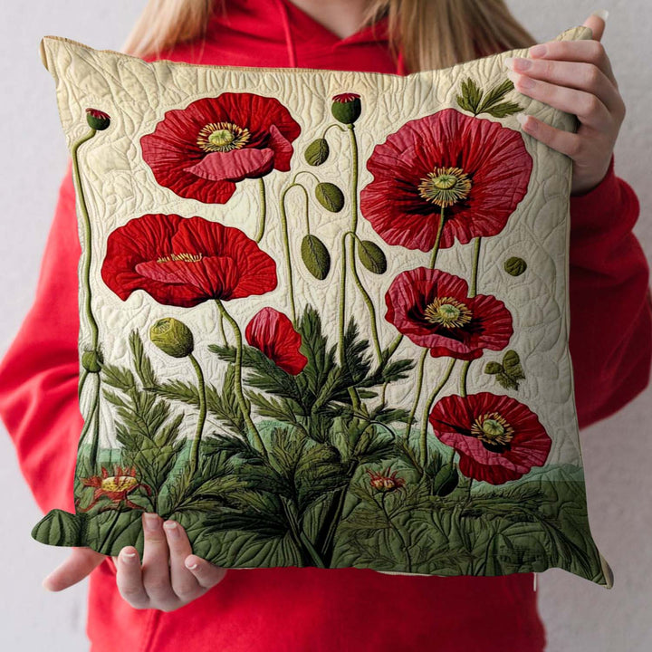 Radiant Red Poppies | Handcrafted Pillow Case