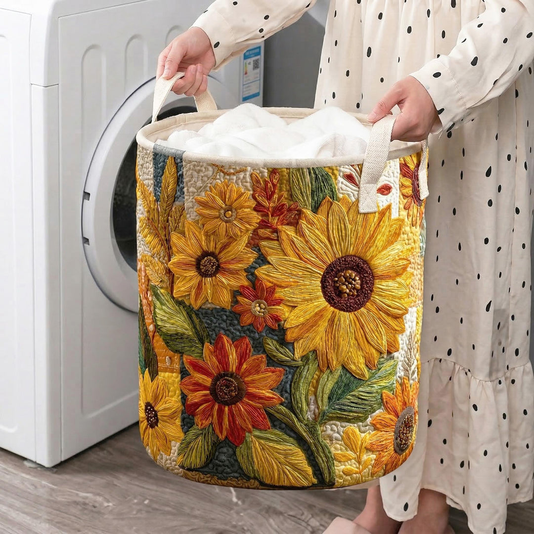 Sunflower Dream | Quilted Laundry Basket