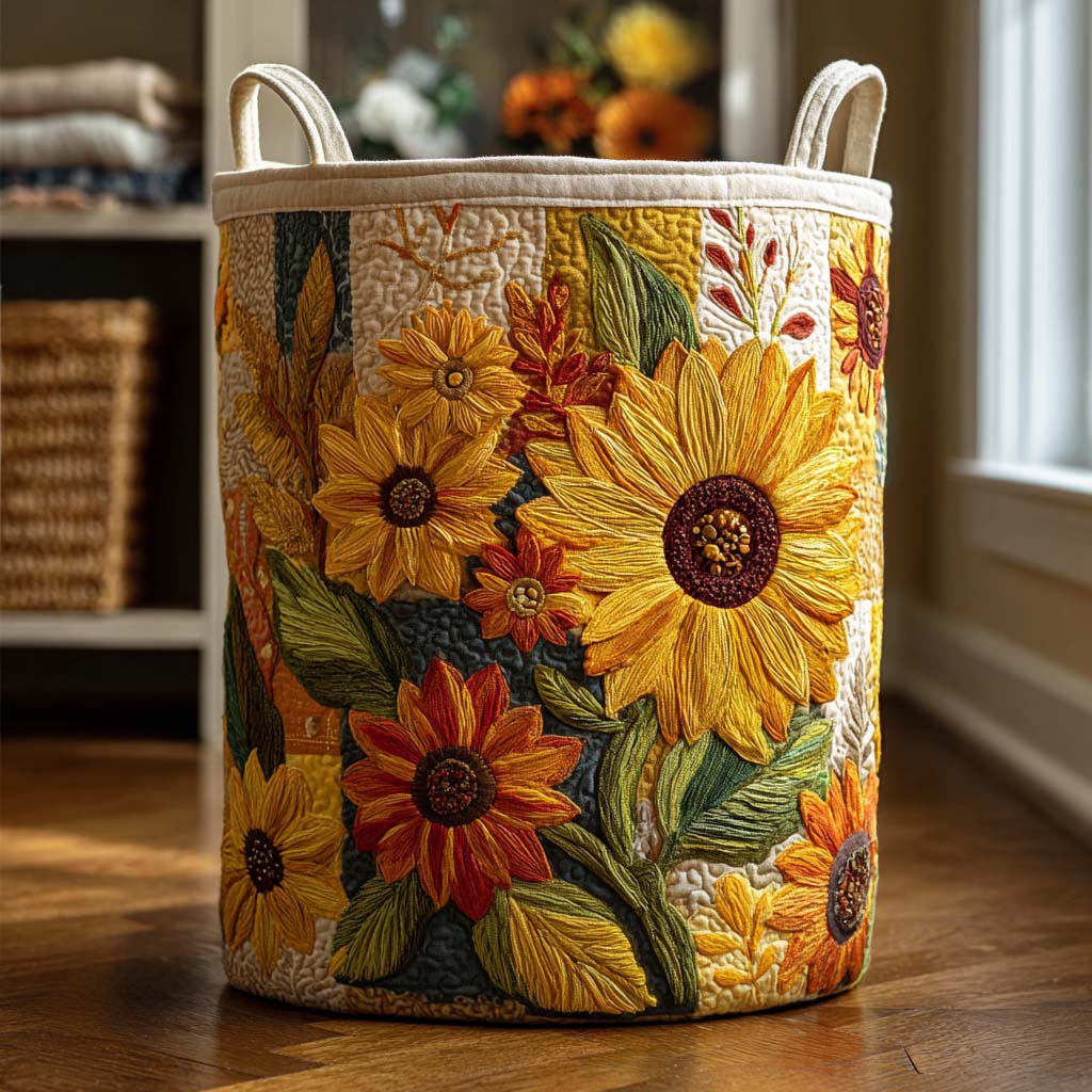 Sunflower Dream | Quilted Laundry Basket