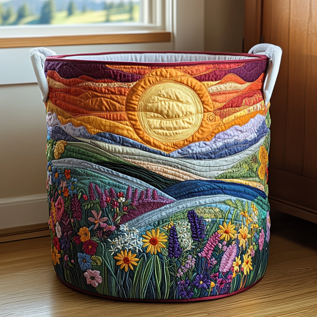 Bright Meadow | Handcrafted Laundry Basket