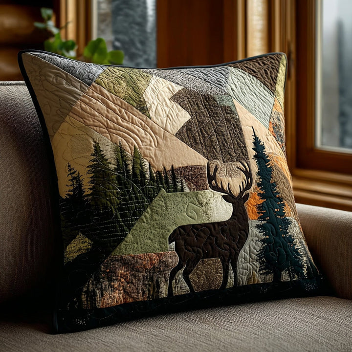 Whispering Pines Buck | Handcrafted Pillow Case