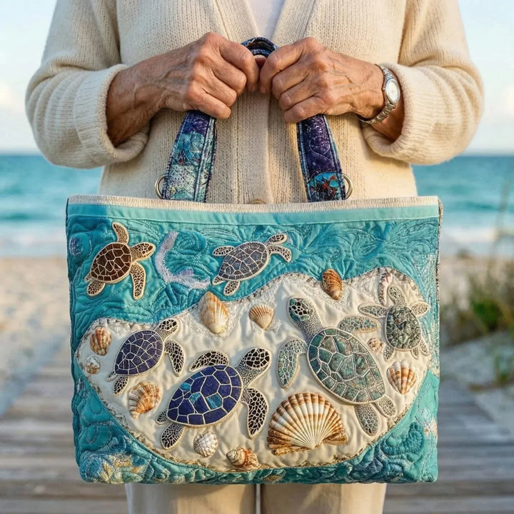 Artisan Tote Bag Turtle Embrace