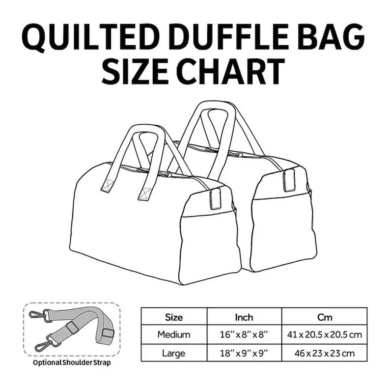 Hippie Camping Bus Quilted Duffle Bag