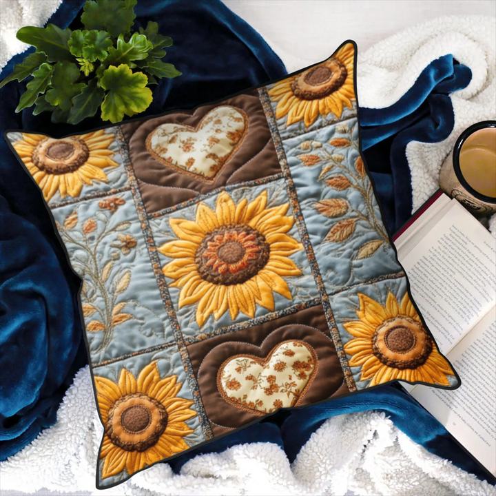Sunflower Love | Handcrafted Pillow Case